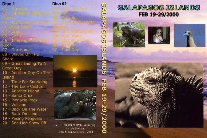 DVD case insert Galapagos Islands 2000